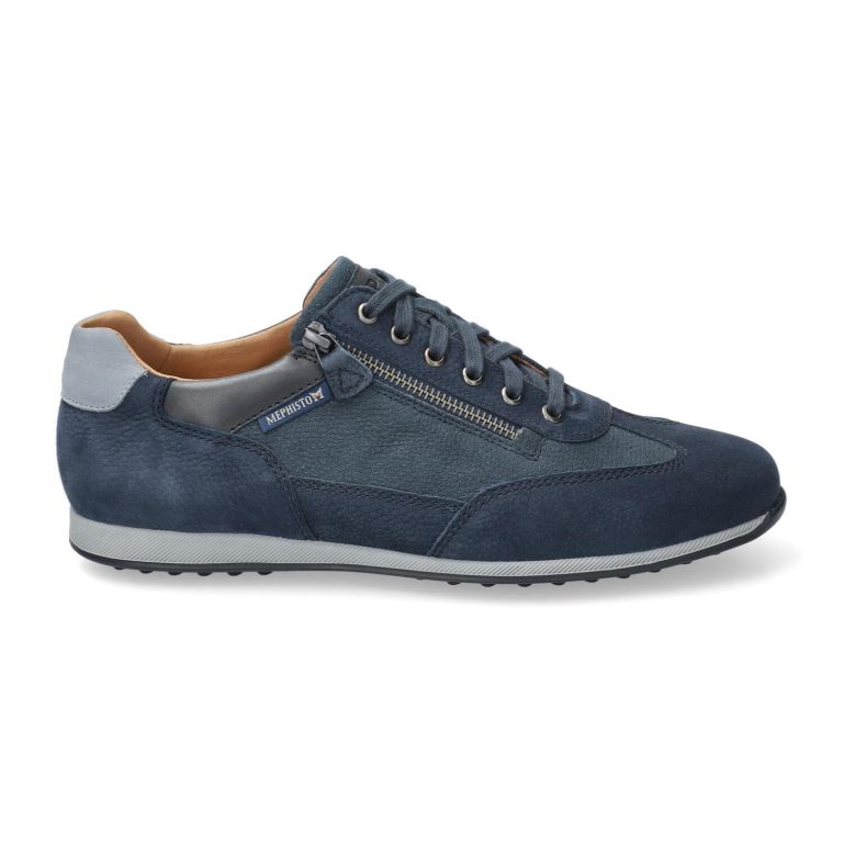 Mephisto LEON Heren veter Sneaker - Blauw